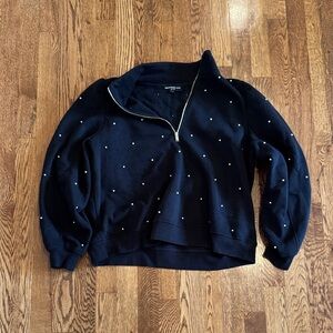 Generation Love Black Zip-Up Sweatshirt with White Accents